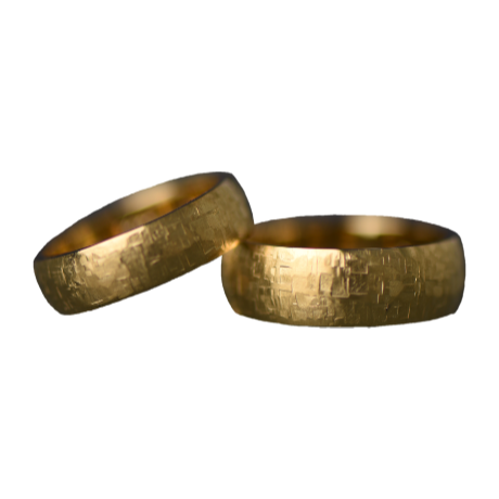 Miracle. Punzierte Ringe in 750 Gelbgold.